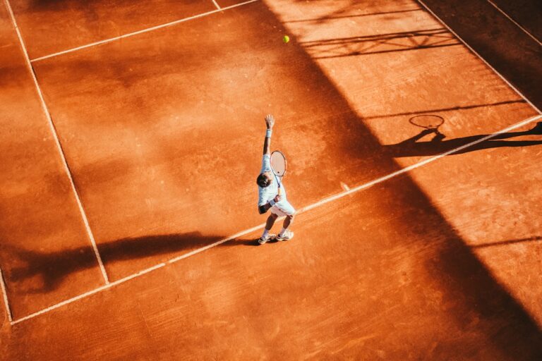 Tennis court at professional tournament